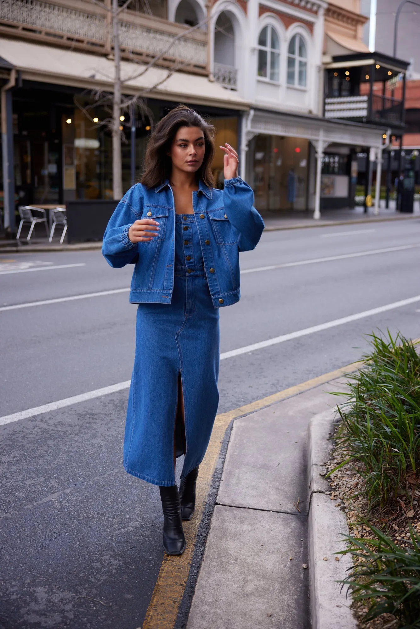 Cora Dress - Mid Denim
