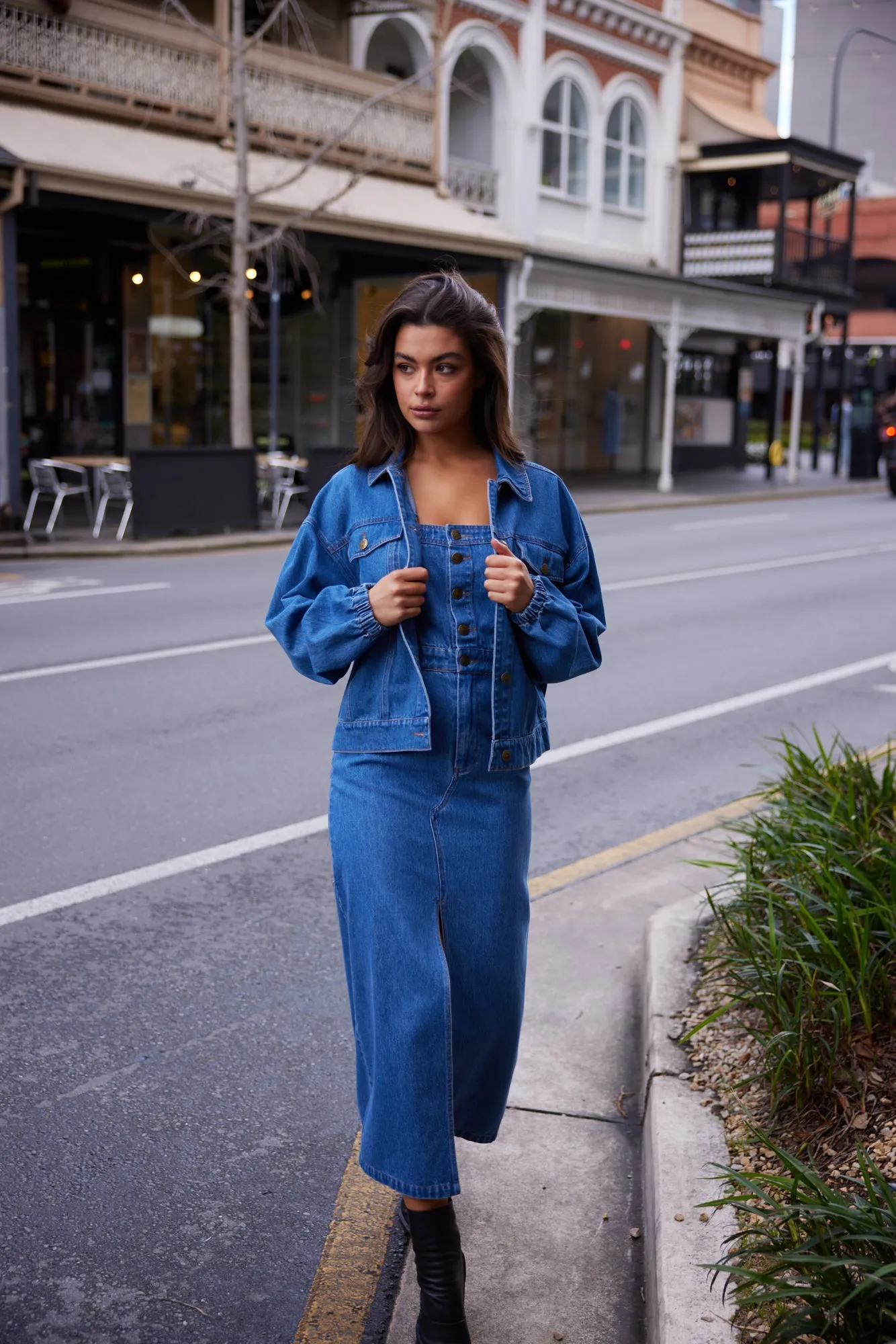 Cora Dress - Mid Denim