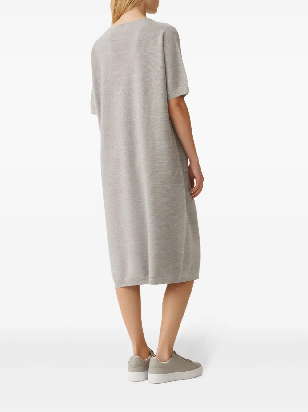 Cotton knitted midi dress