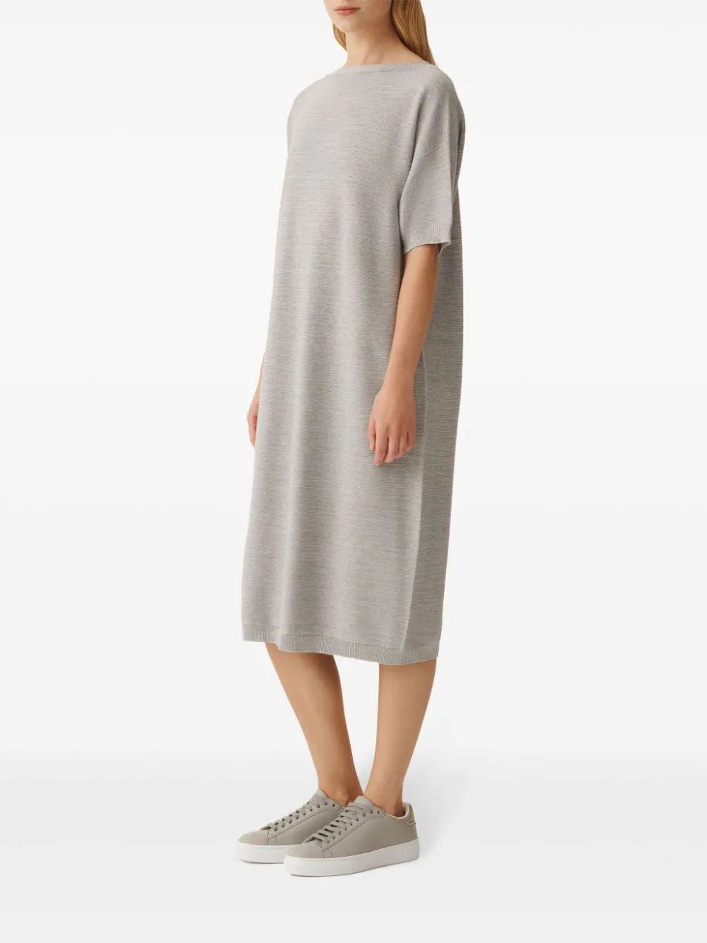 Cotton knitted midi dress