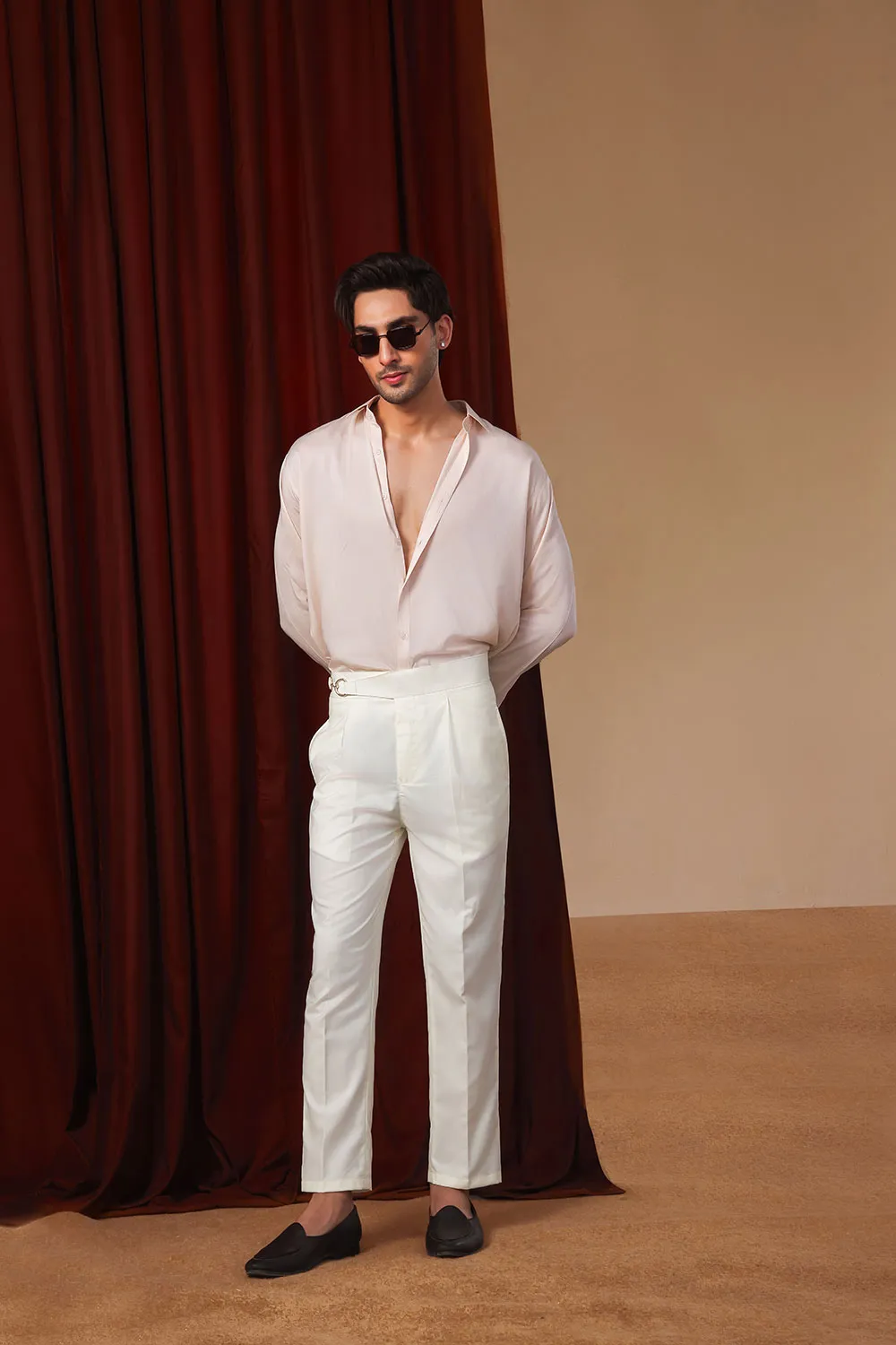Cream Flannel Marcello Trousers