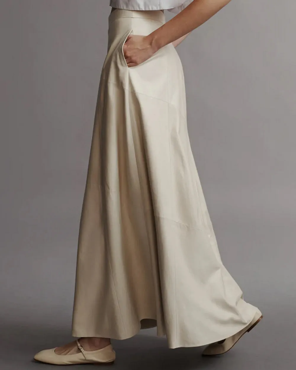 Crema Leather Kennedy Skirt