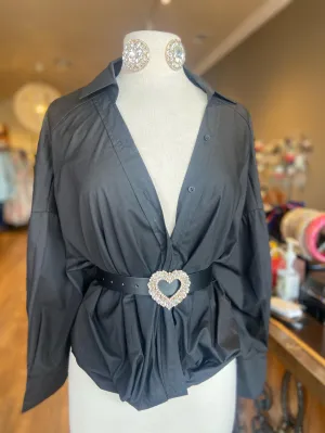 Cross Front Button Up Top