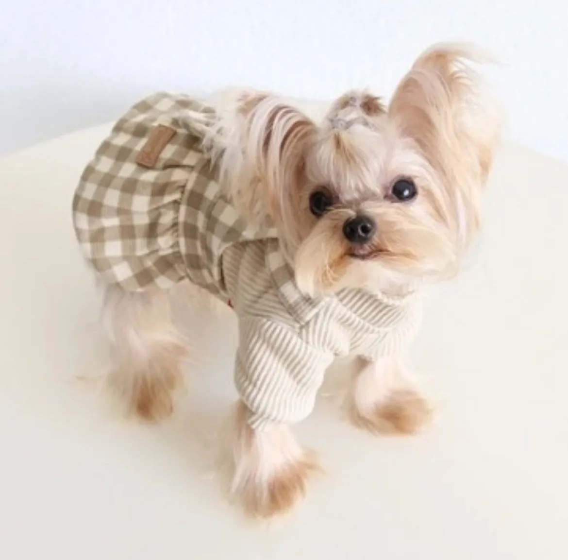 cute fleece check dress - low stock