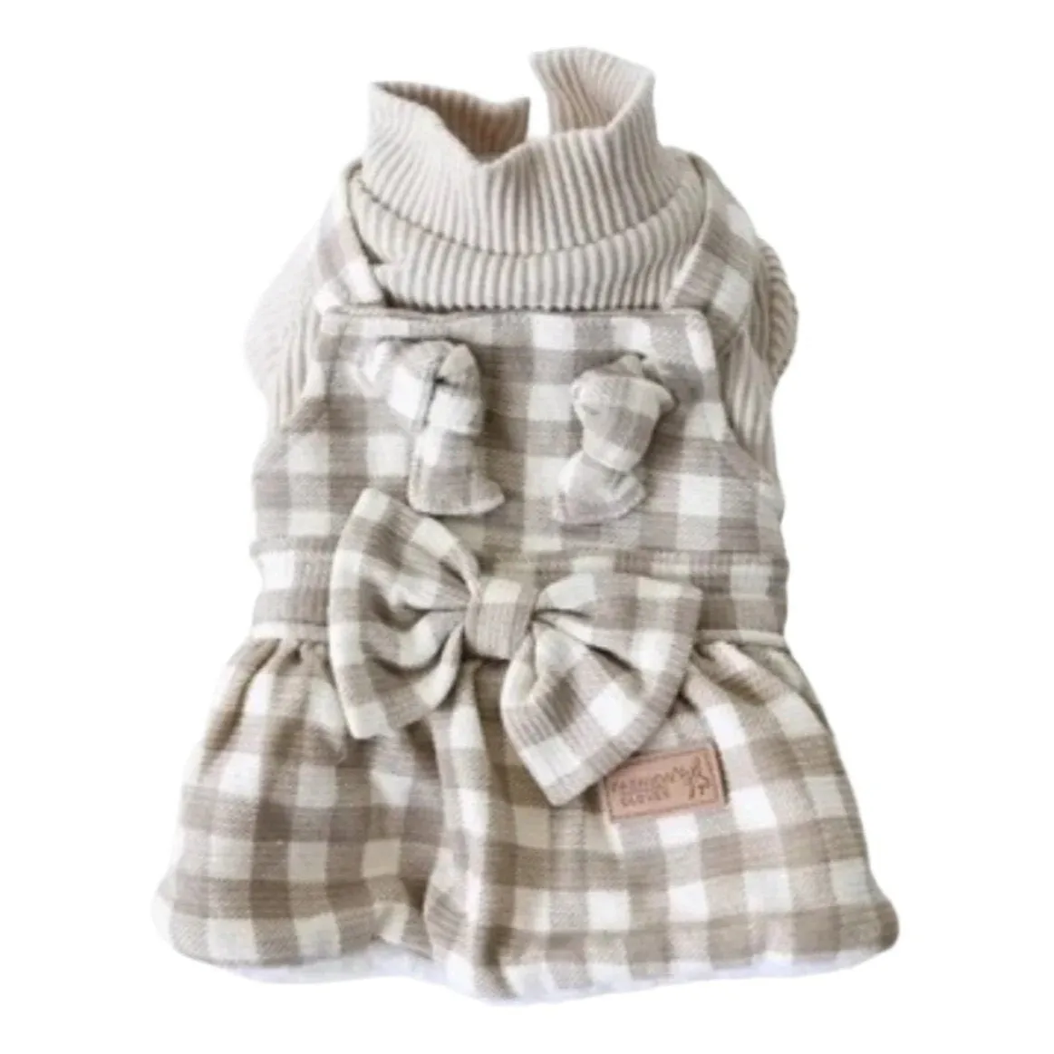 cute fleece check dress - low stock