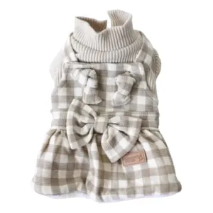 cute fleece check dress - low stock
