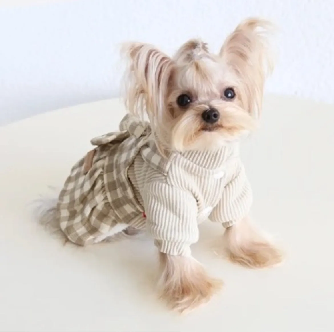 cute fleece check dress - low stock