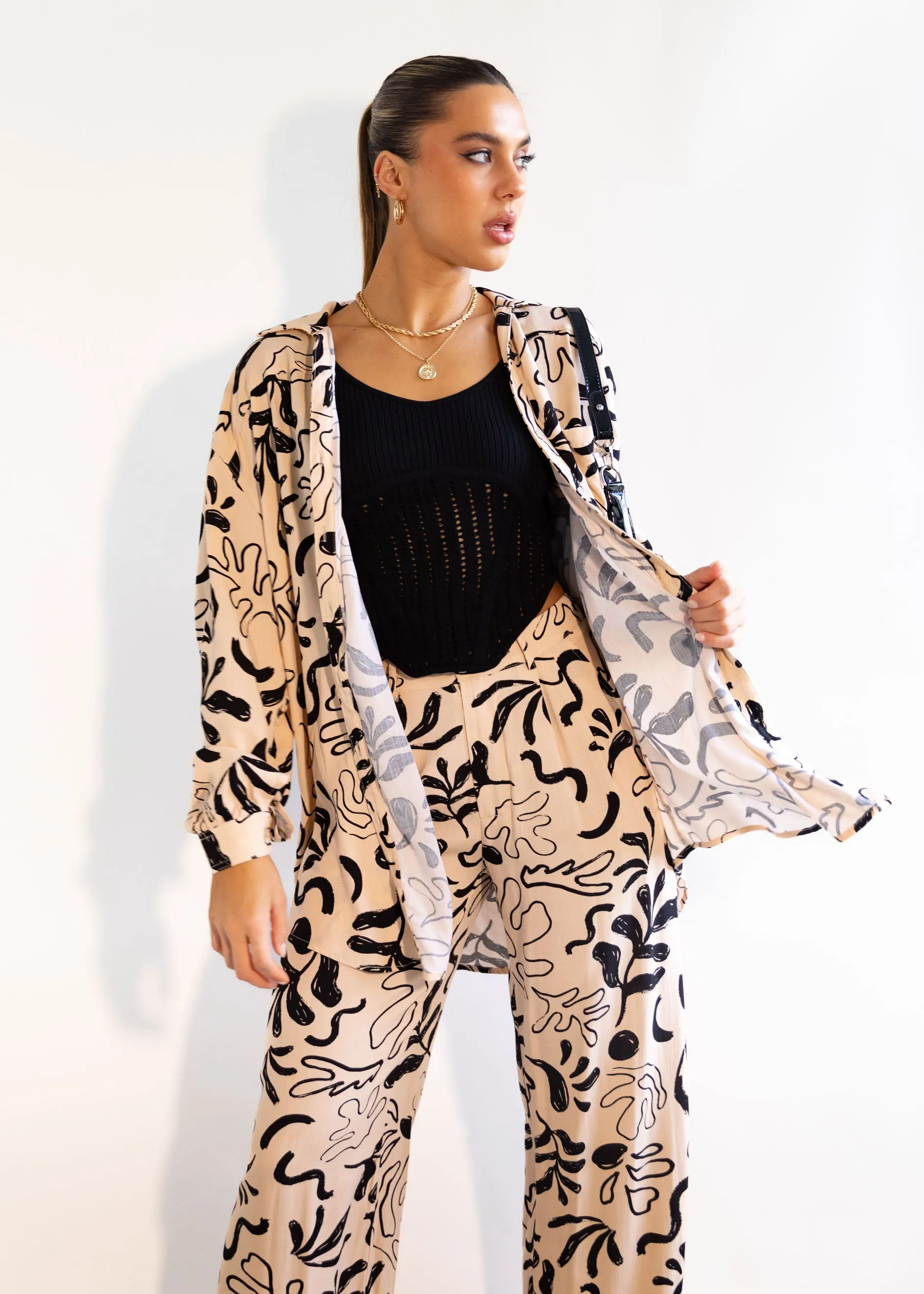Dalley Shirt - Cream Palm
