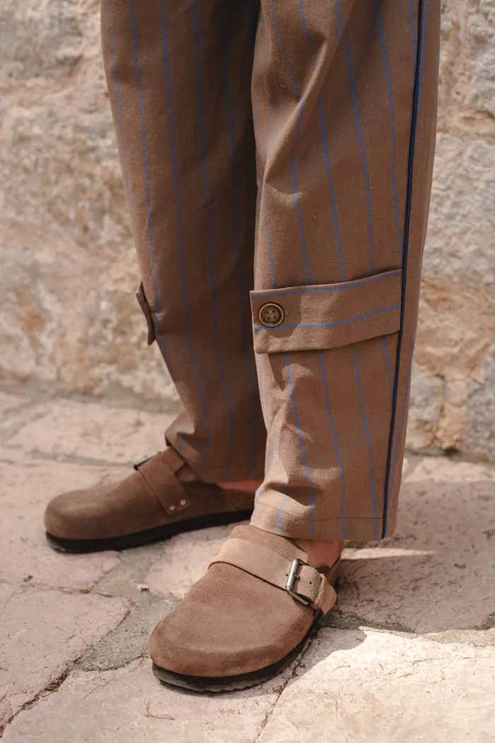 Dario Pants Striped Brown