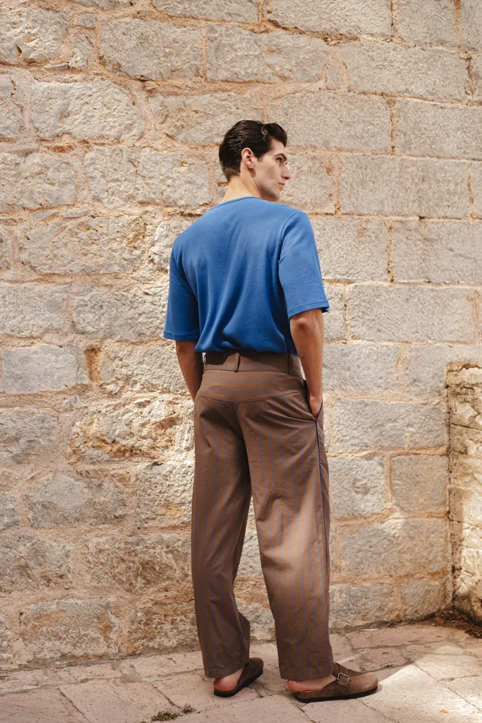 Dario Pants Striped Brown