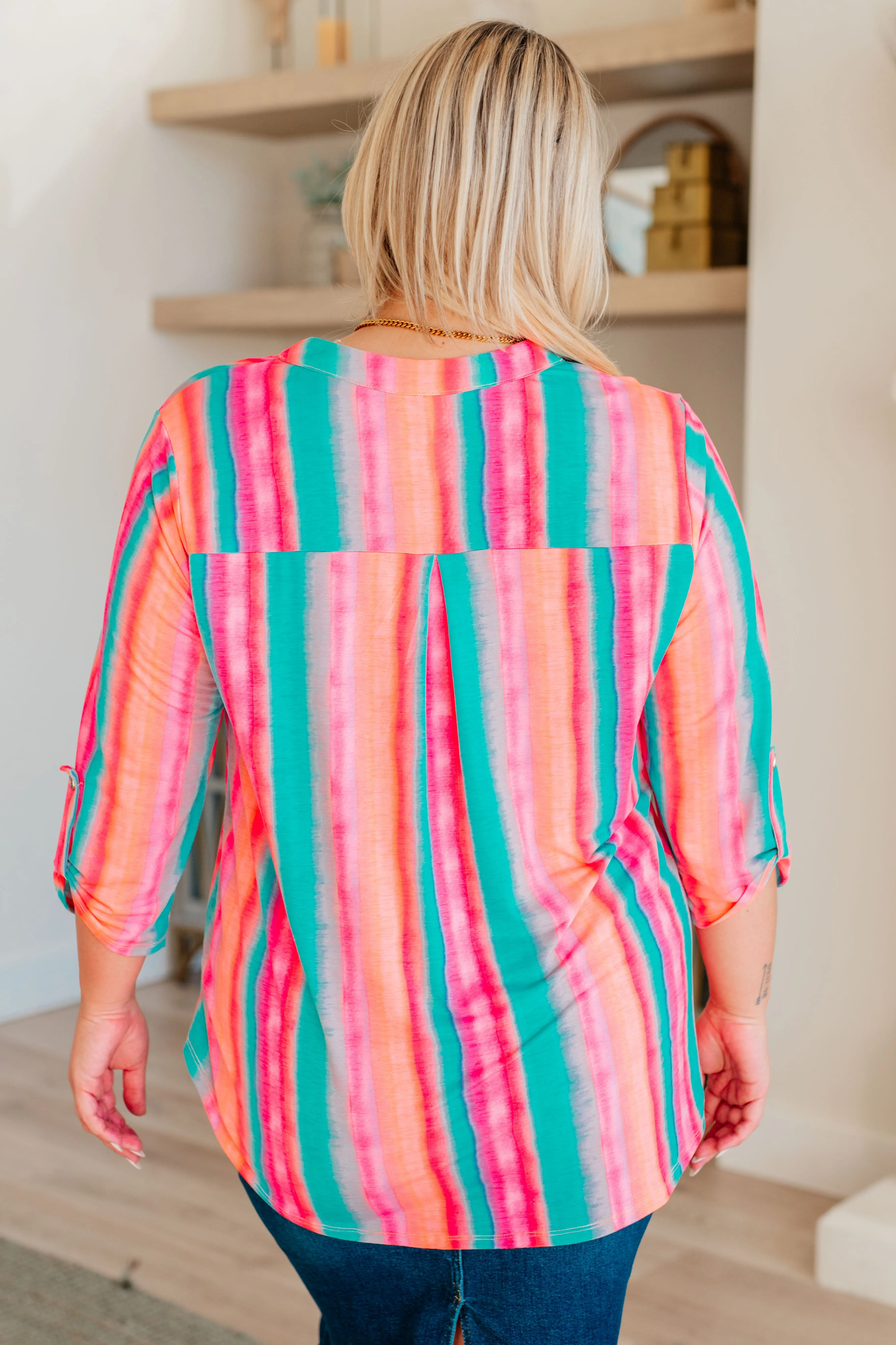 Dear Scarlett Ombre Mint Stripe Lizzy Top