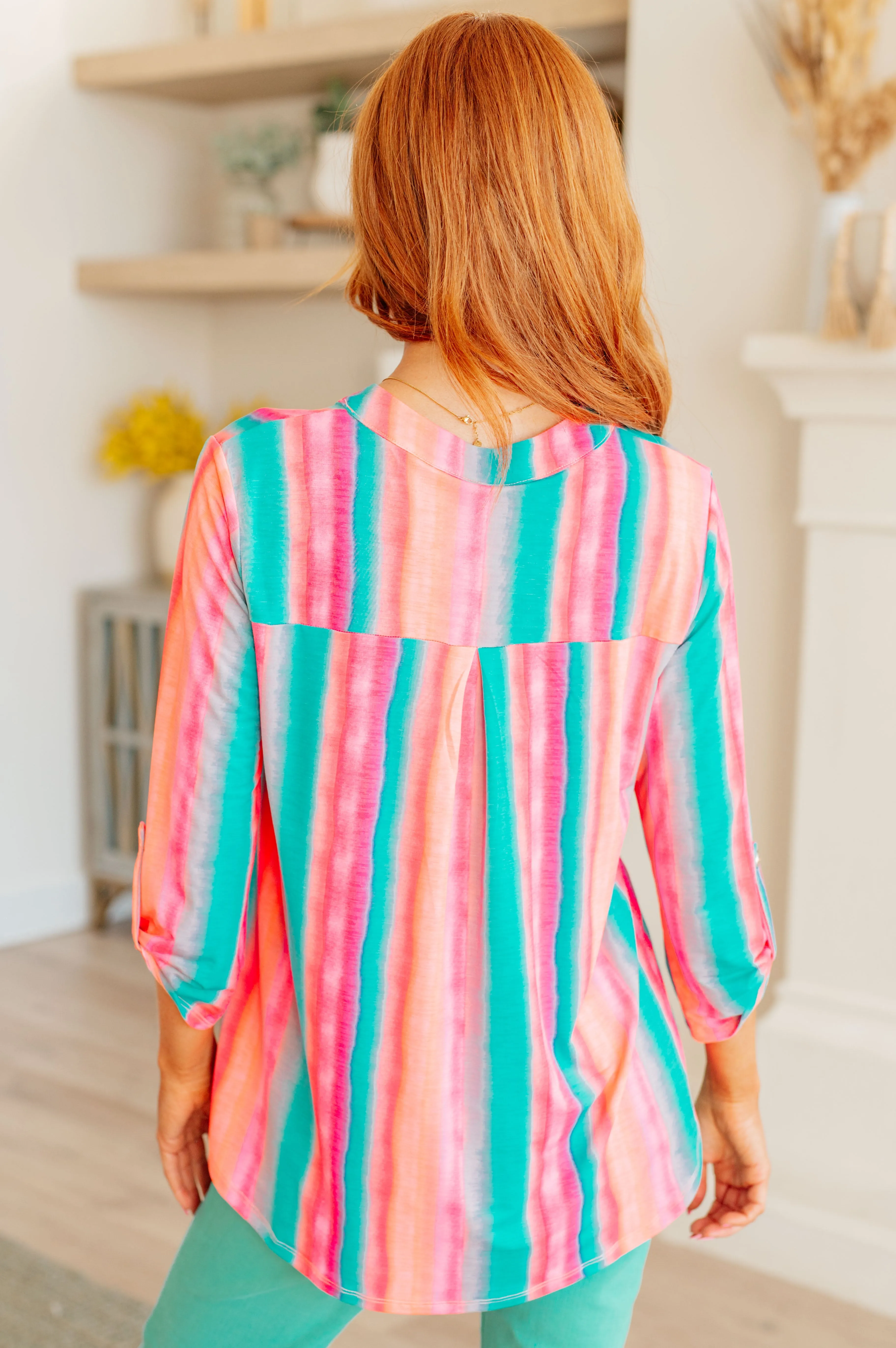 Dear Scarlett Ombre Mint Stripe Lizzy Top
