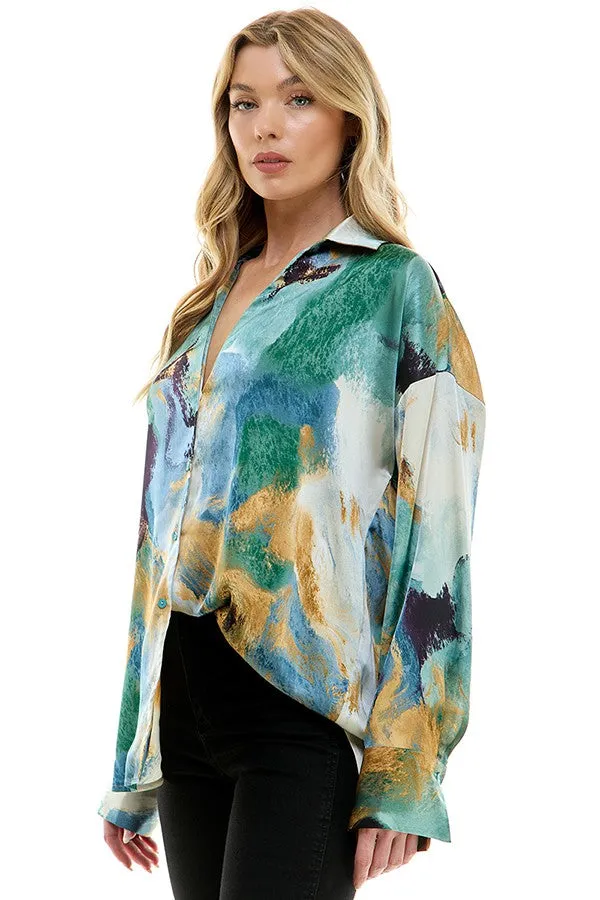 Deep Ocean Button Up