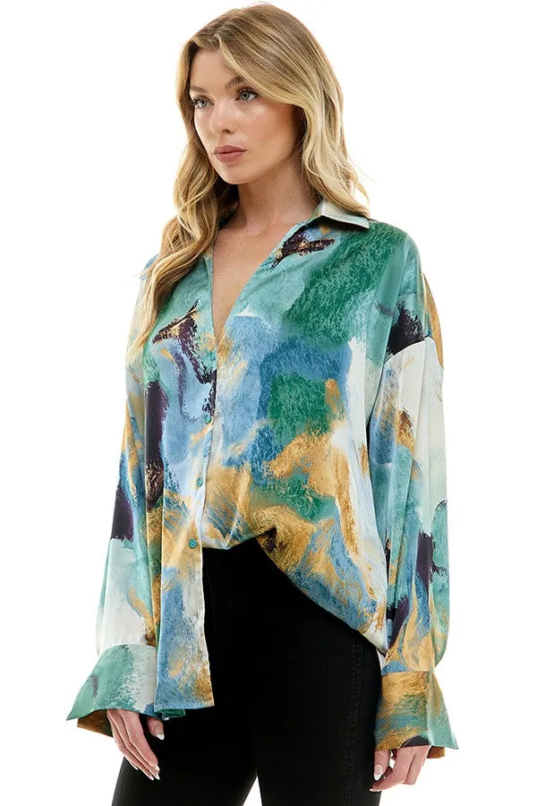 Deep Ocean Button Up
