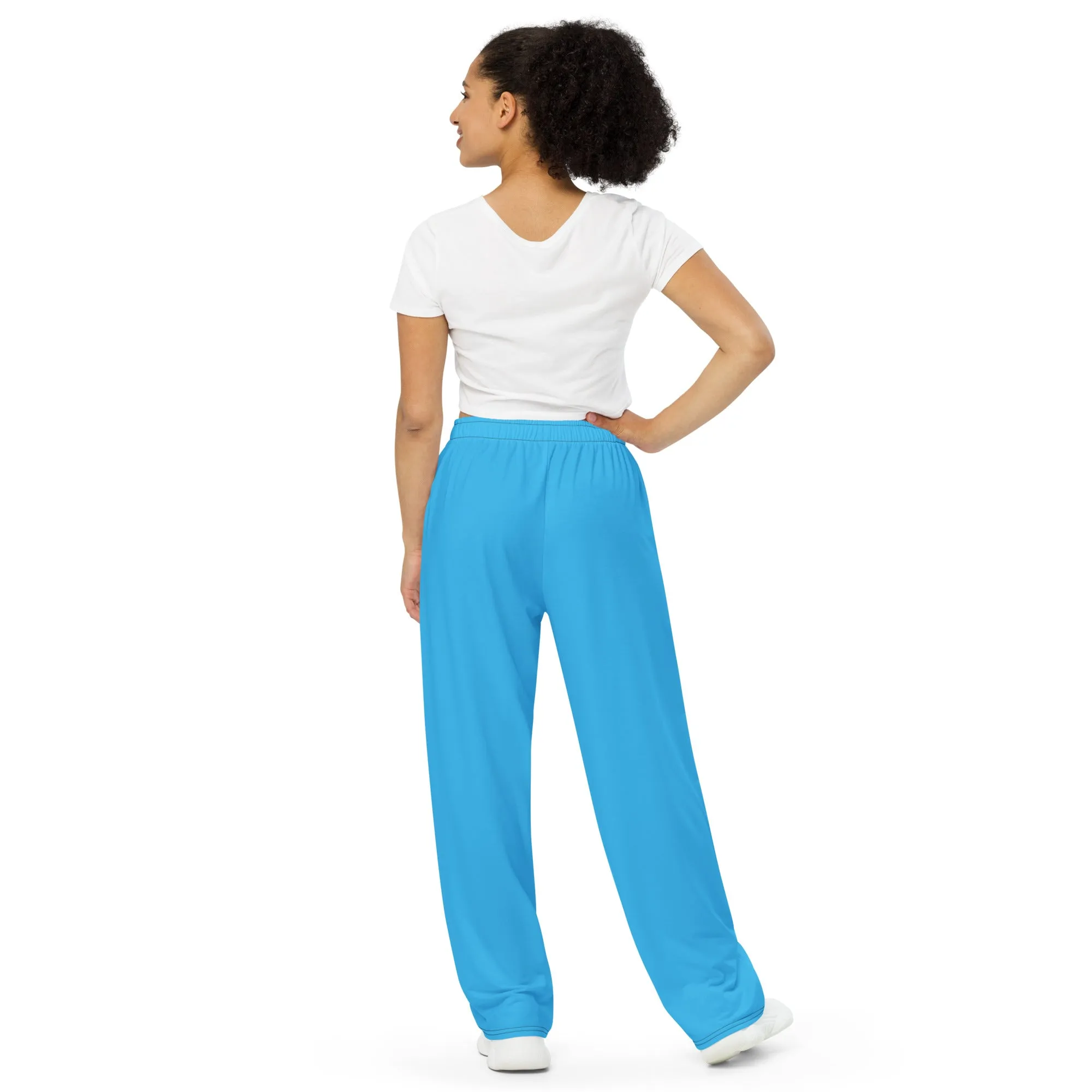 Deep Sky Blue KBBNG Stripe Wide-Leg Pants