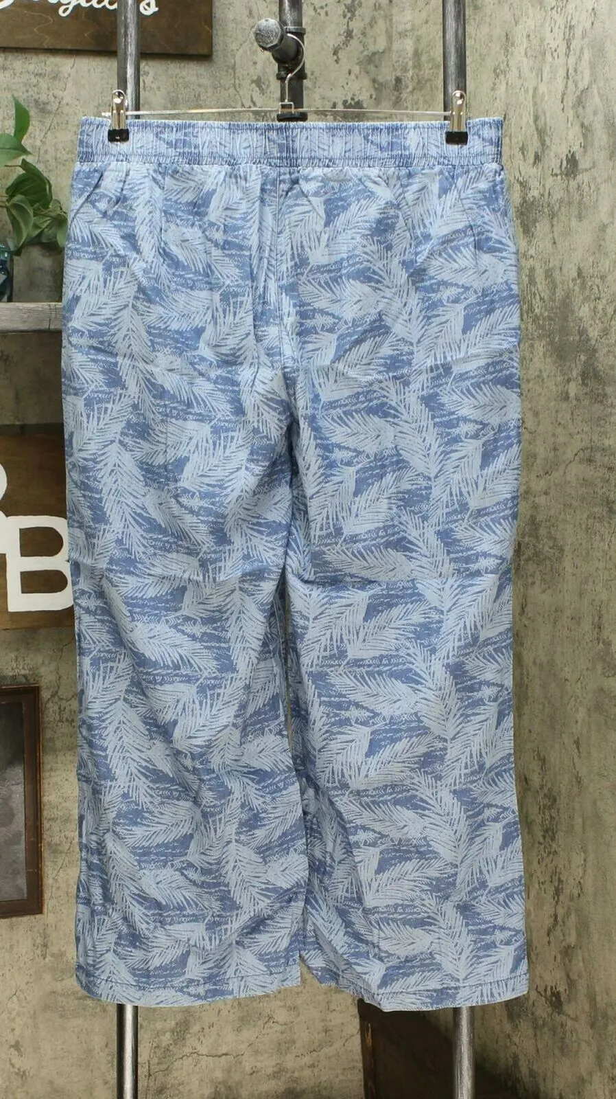 DG2 by Diane Gilman Women's Petite Palm SoftCell Chambray Wide Leg Pants PXL