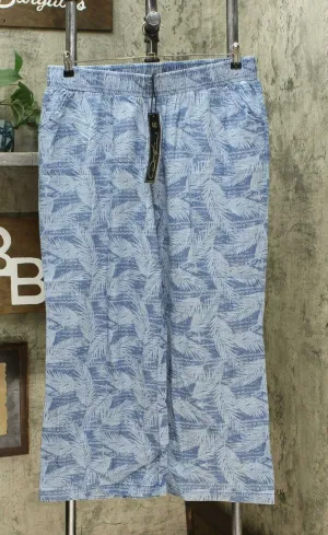 DG2 by Diane Gilman Women's Petite Palm SoftCell Chambray Wide Leg Pants PXL