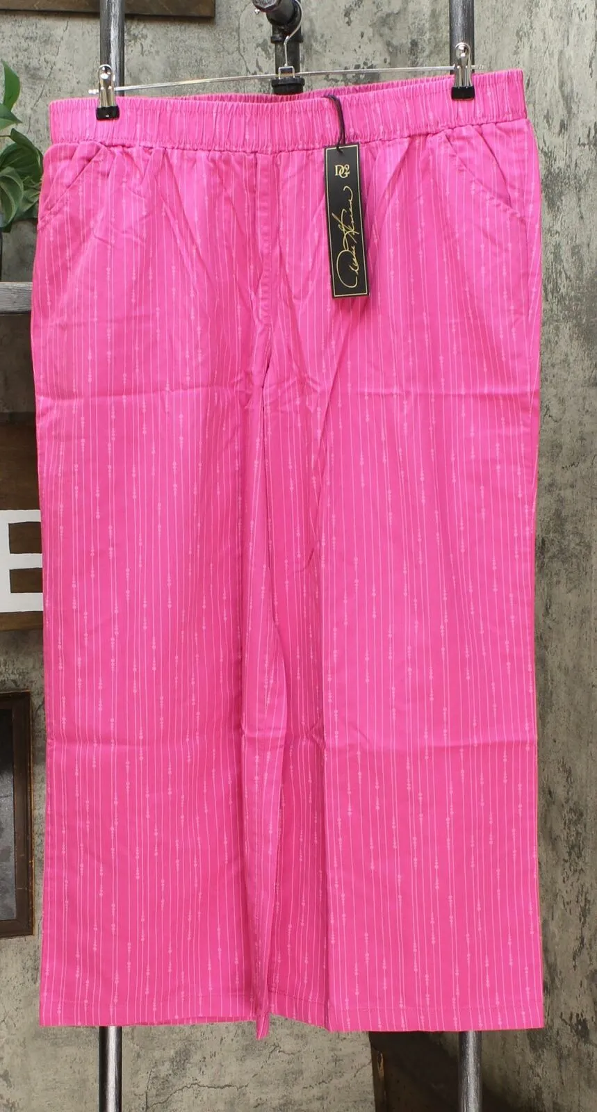 DG2 by Diane Gilman Women's Petite SoftCell Chambray Wide Leg Pants