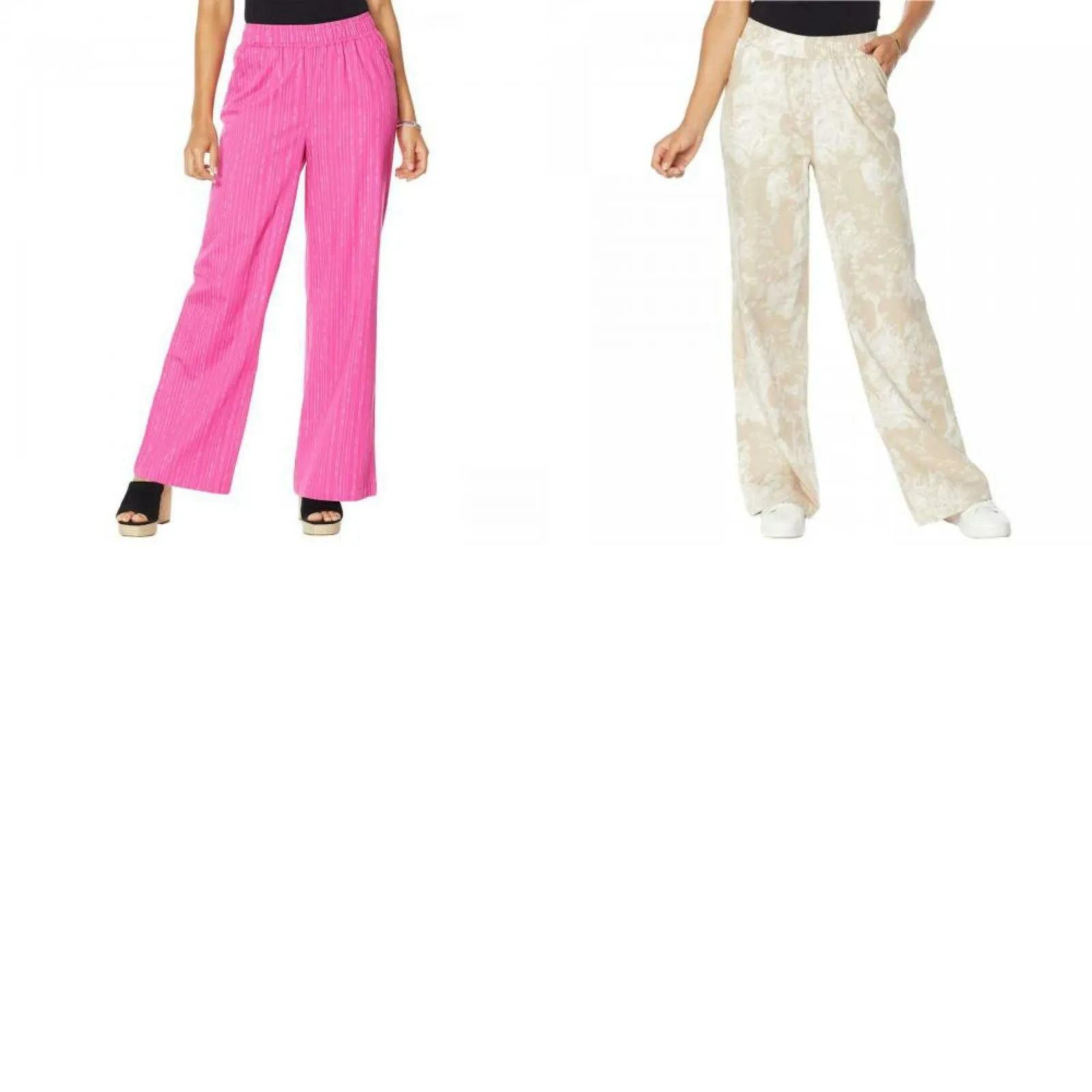 DG2 by Diane Gilman Women's Petite SoftCell Chambray Wide Leg Pants