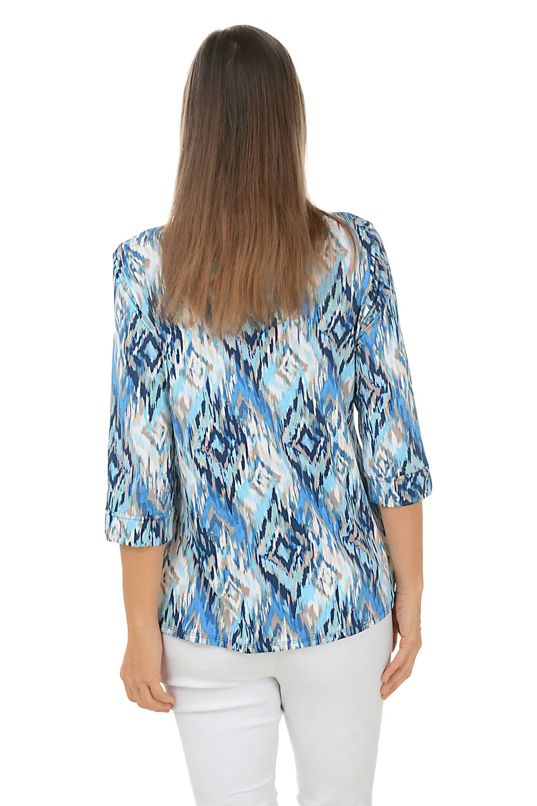 Diamonds Button Cuff Knit Top