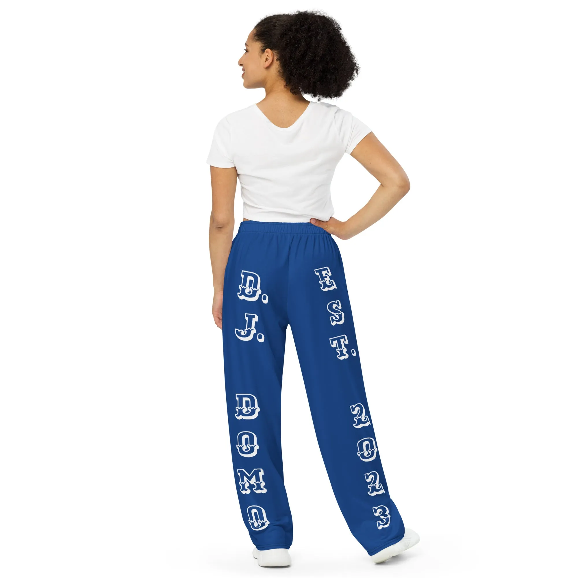 DJD CO- "It's A Denver (Montbello) Thang" Unisex Wide-Leg Pants Blue/White/Orange