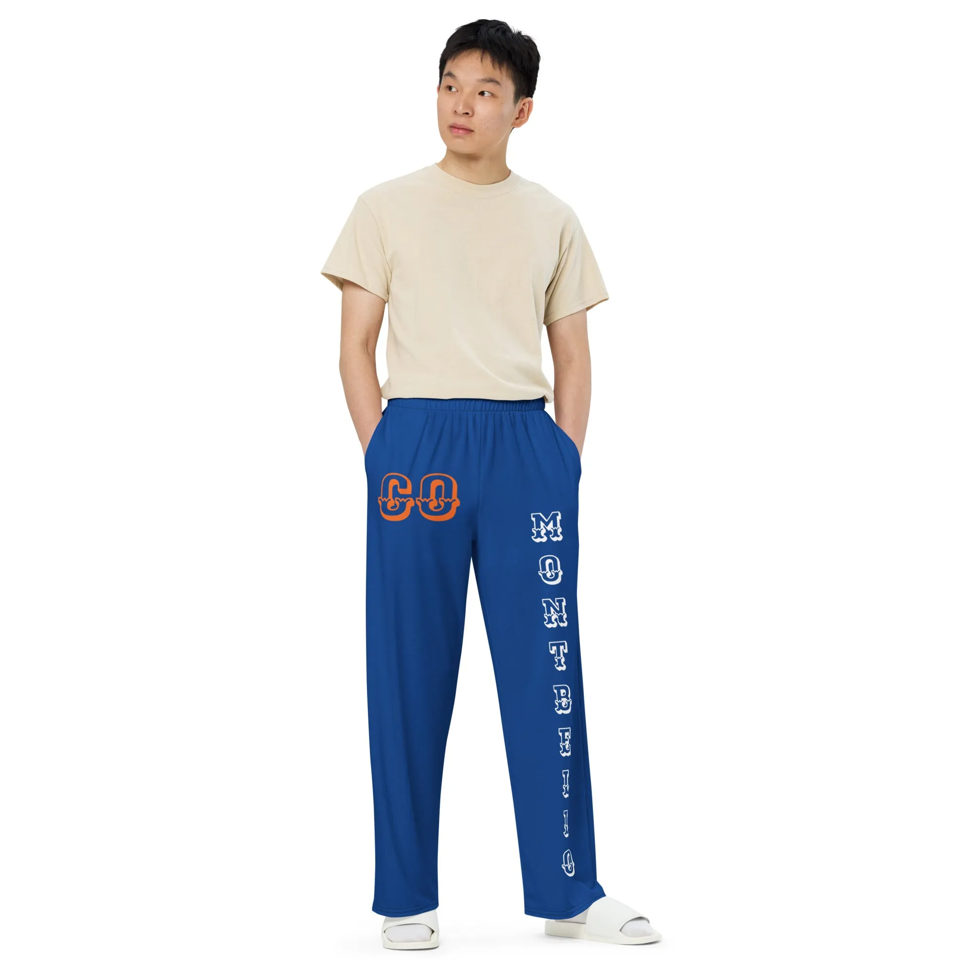 DJD CO- "It's A Denver (Montbello) Thang" Unisex Wide-Leg Pants Blue/White/Orange