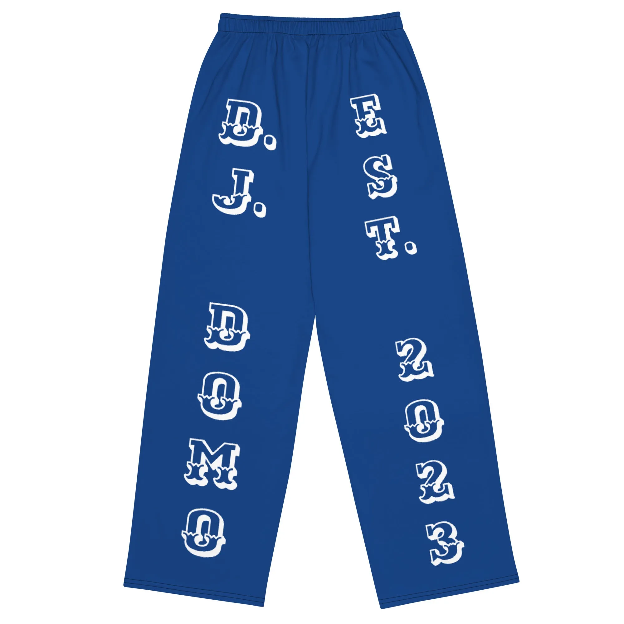 DJD CO- "It's A Denver (Montbello) Thang" Unisex Wide-Leg Pants Blue/White/Orange