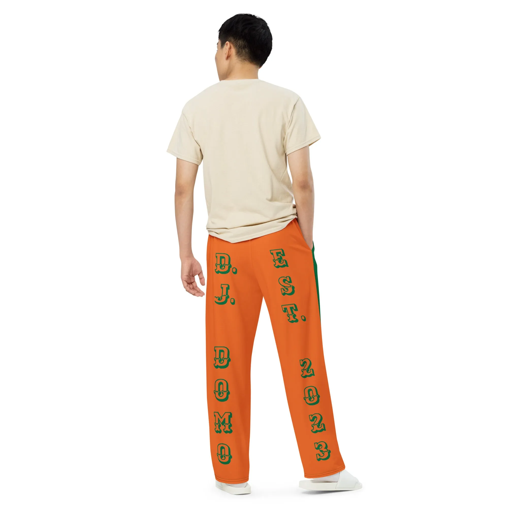 DJD FL- "It's A Jacksonville Thang" Unisex 2 Tone Wide-Leg Pants Green/White/Orange