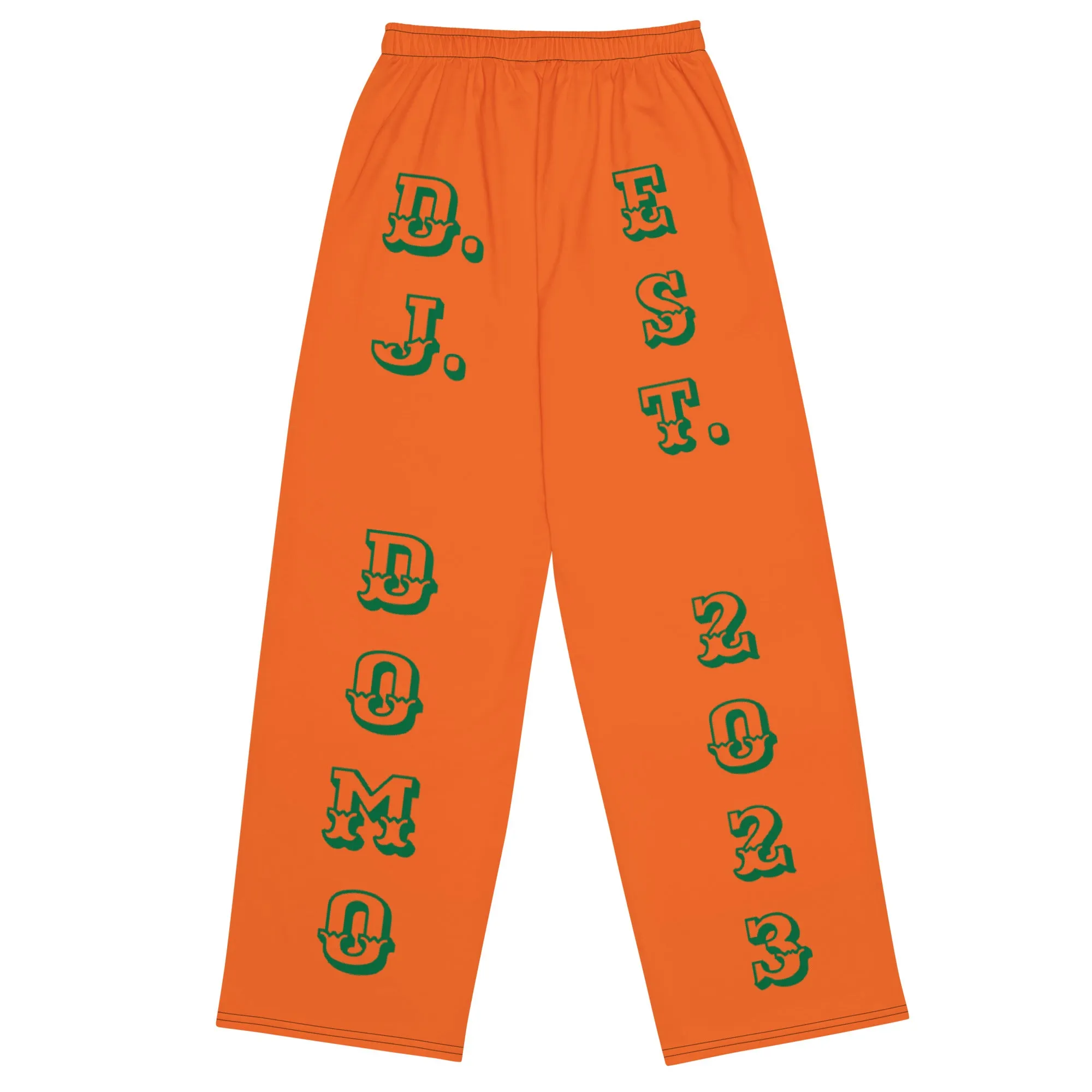 DJD FL- "It's A Jacksonville Thang" Unisex 2 Tone Wide-Leg Pants Green/White/Orange