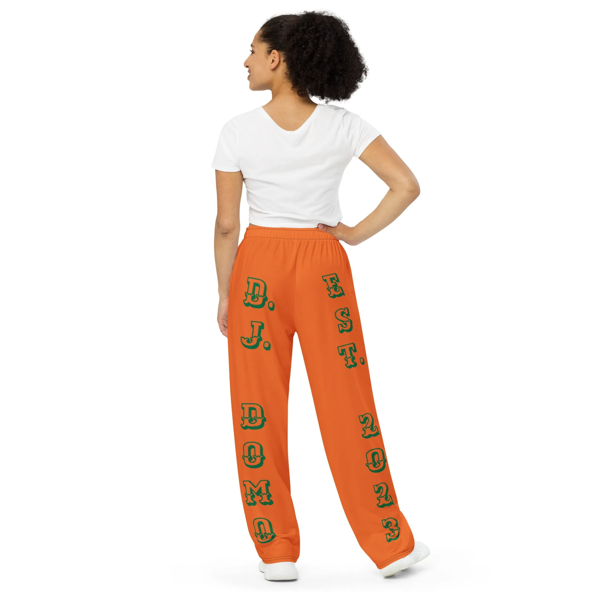 DJD FL- "It's A Jacksonville Thang" Unisex 2 Tone Wide-Leg Pants Green/White/Orange