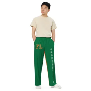DJD FL- "It's A Jacksonville Thang" Unisex 2 Tone Wide-Leg Pants Green/White/Orange