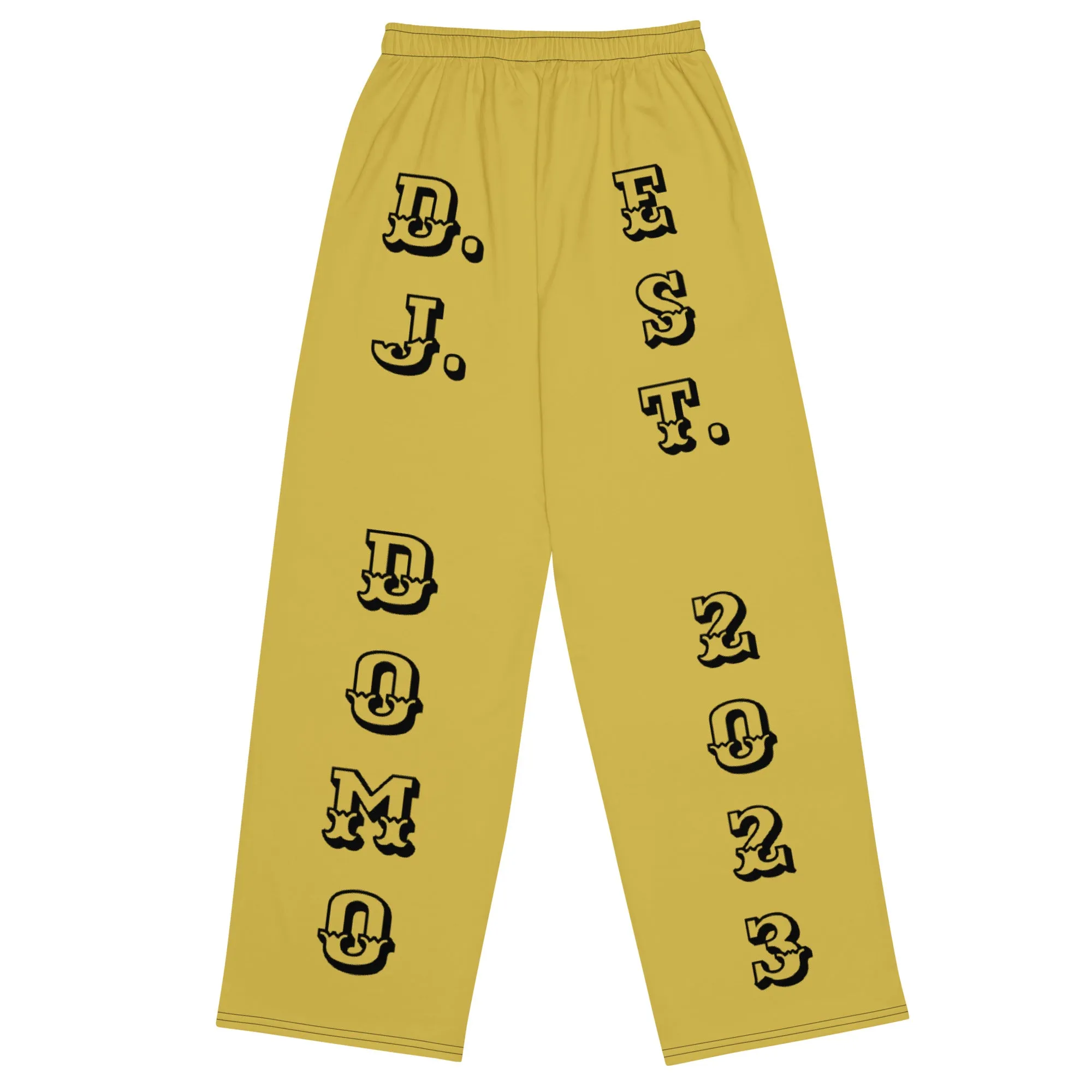 DJD LA- "It's A New Orleans Thang" Unisex 2 Tone Wide-Leg Pants Black/Gold/White
