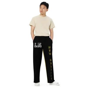 DJD LA- "It's A New Orleans Thang" Unisex 2 Tone Wide-Leg Pants Black/Gold/White