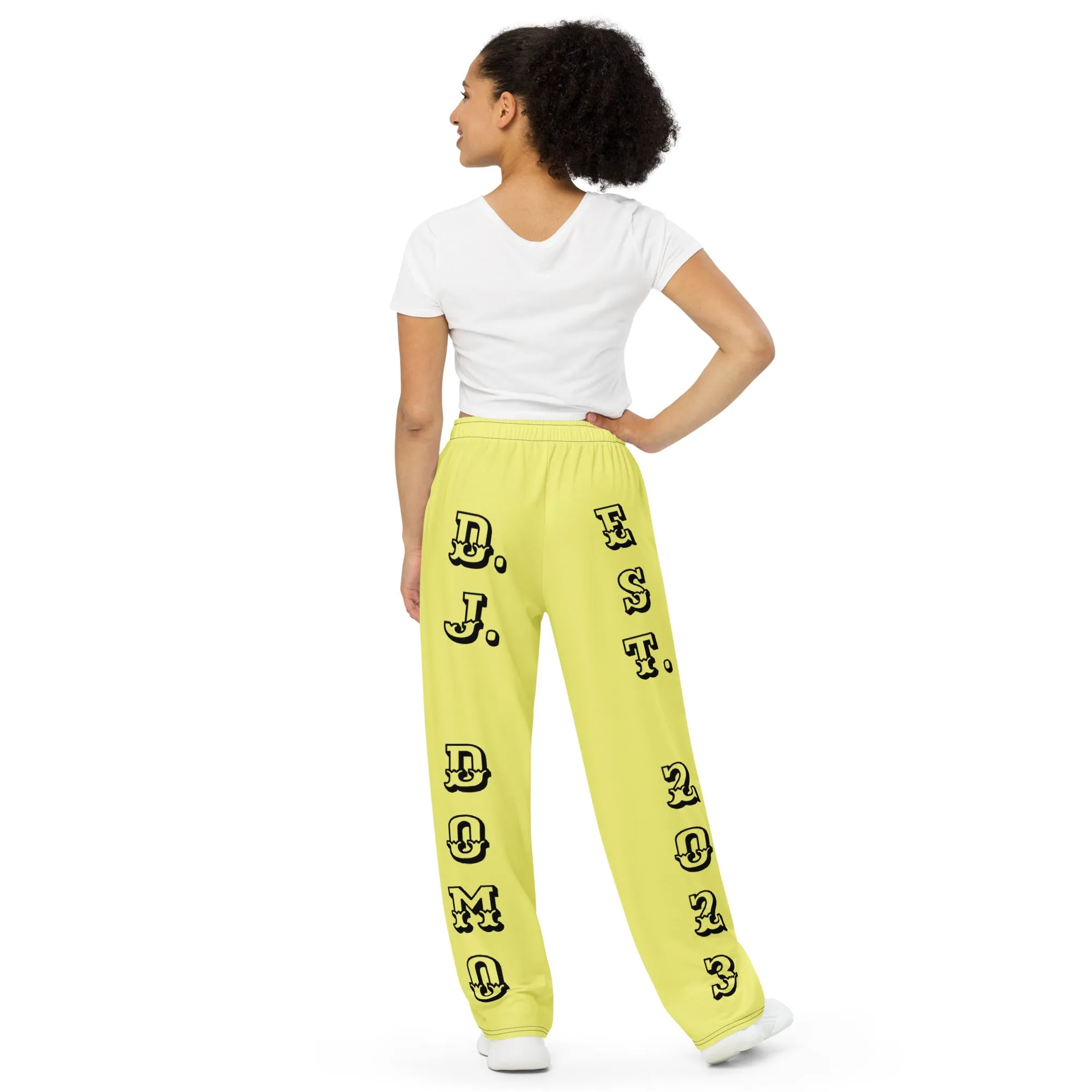 DJD NJ- "It's A Jersey City Thang" Unisex Wide-Leg Pants Yellow/Black/Blue