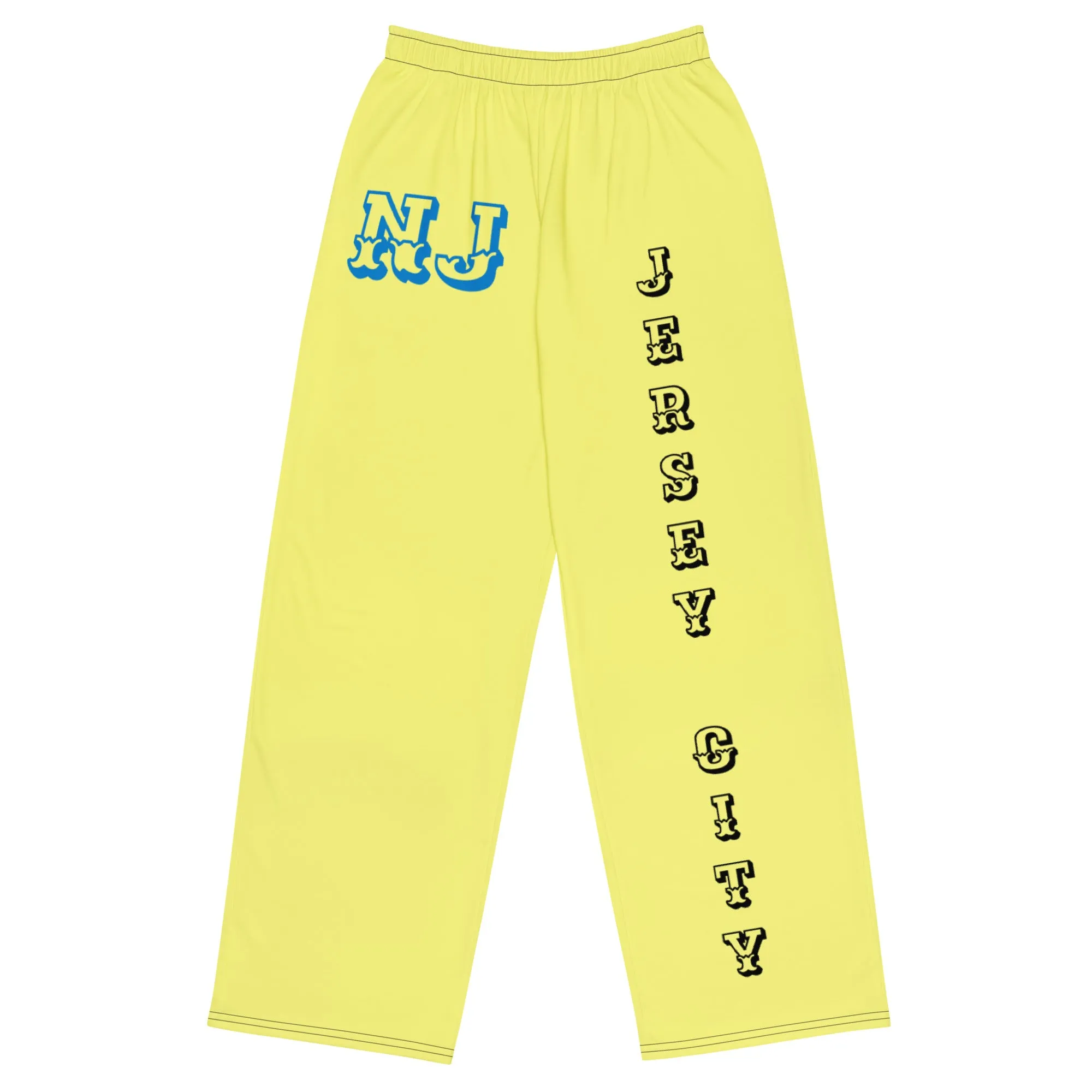DJD NJ- "It's A Jersey City Thang" Unisex Wide-Leg Pants Yellow/Black/Blue