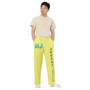 DJD NJ- "It's A Jersey City Thang" Unisex Wide-Leg Pants Yellow/Black/Blue