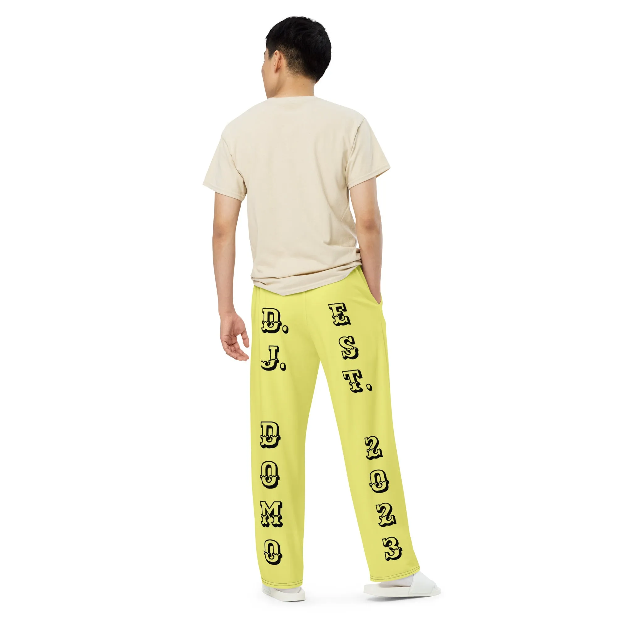 DJD NJ- "It's A Jersey City Thang" Unisex Wide-Leg Pants Yellow/Black/Blue