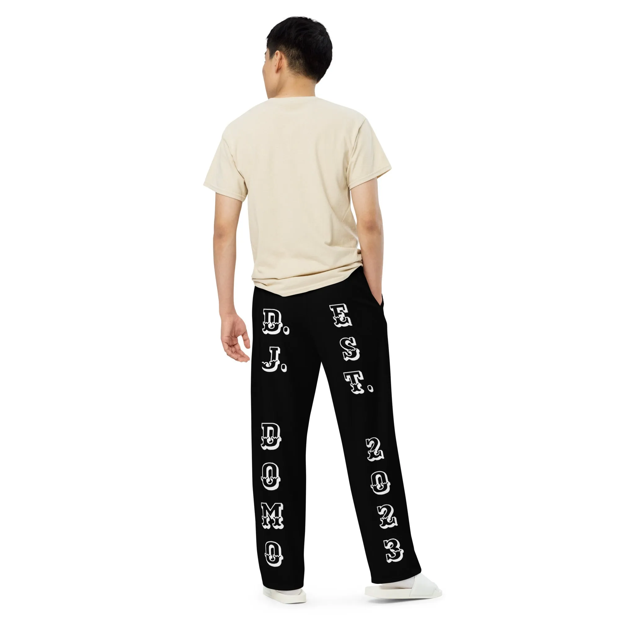DJD NY- "It's A Brooklyn (Bed-Stuy) Thang" Unisex Wide-Leg Pants Black/White/Gray