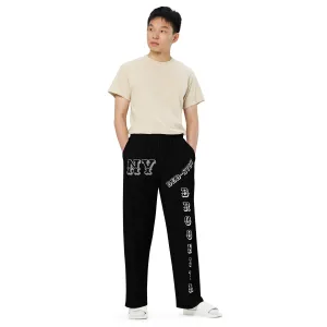 DJD NY- "It's A Brooklyn (Bed-Stuy) Thang" Unisex Wide-Leg Pants Black/White/Gray