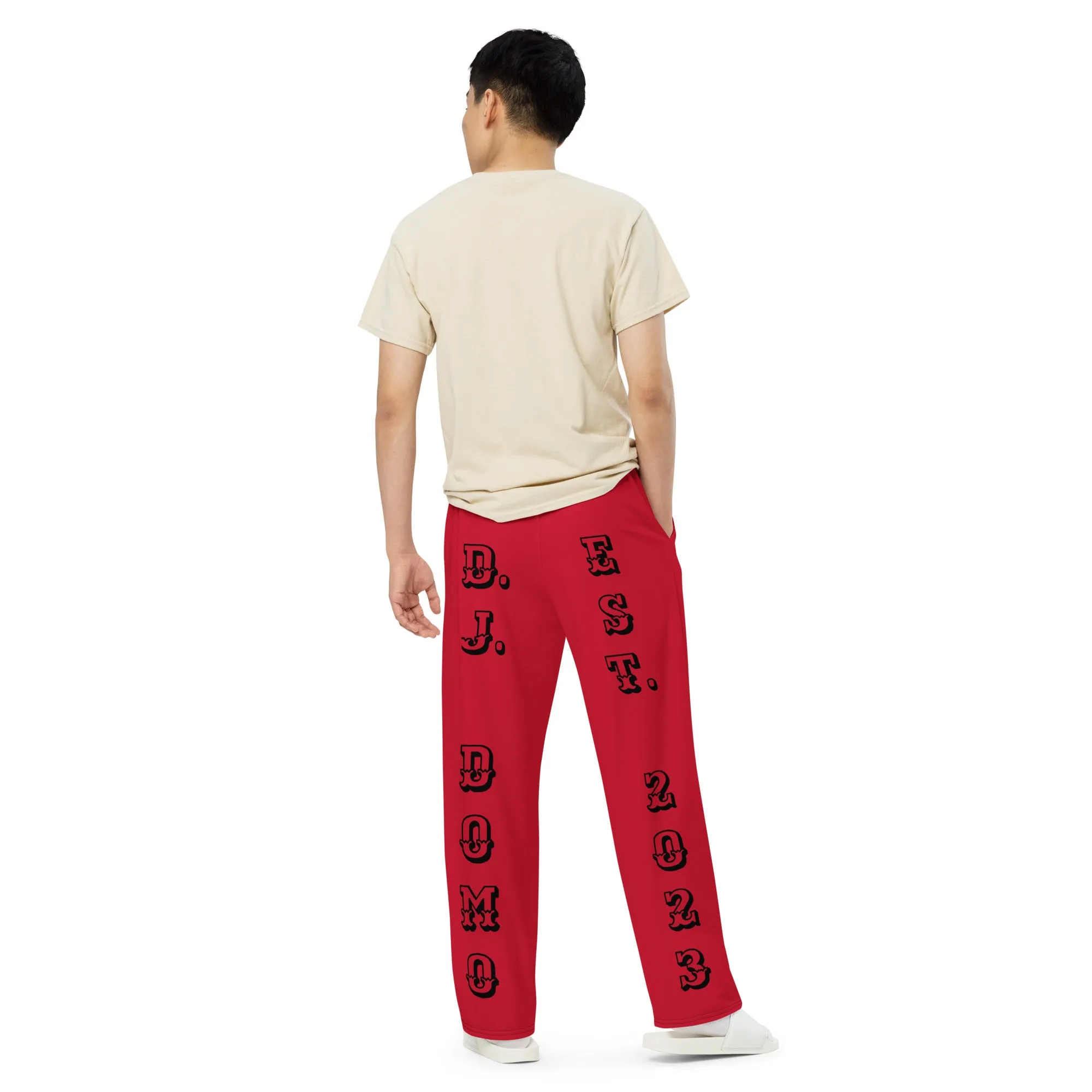 DJD NY- "It's A Brooklyn (Brownsville) Thang" Unisex Wide-Leg Pants Red/Black/White