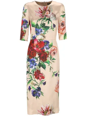 Dolce & Gabbana Fiori Antichi Floral Print Dress