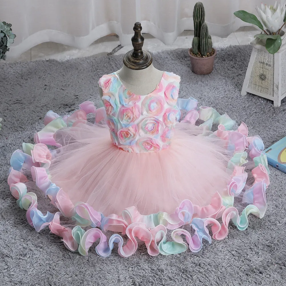 Doll Cake Ruffle Dress-Pink