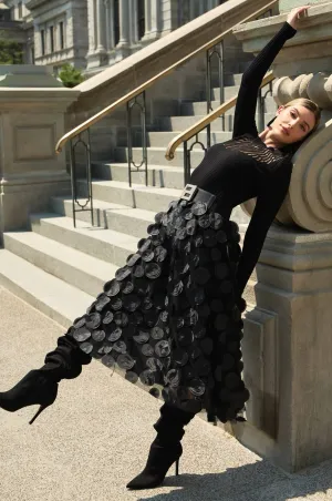 Dotty Draped Skirt
