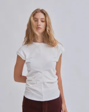 DRAPED TEE IN WHITE