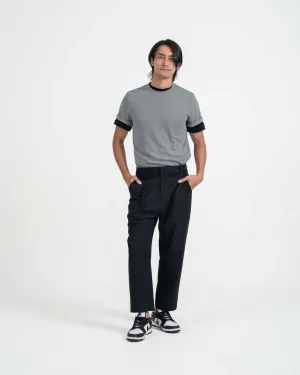 Drawstring Tailored Pants - Dark Navy