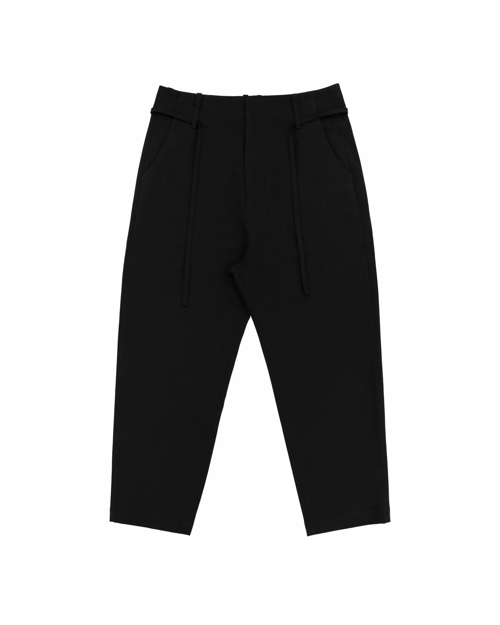 Drawstring Tailored Pants - Dark Navy