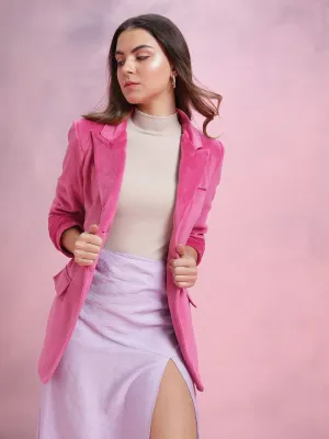 DressBerry Single-Breasted Velvet Finish Blazers