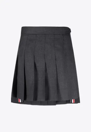 Dropped Back Pleated Mini Skirt