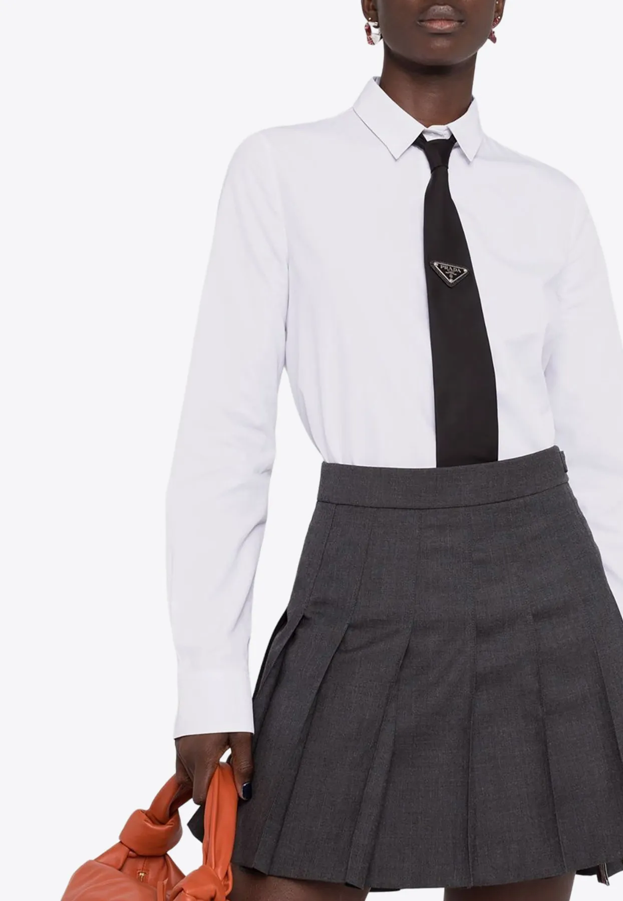 Dropped Back Pleated Mini Skirt