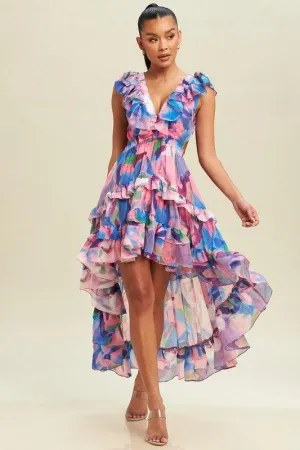 DULCE HI LO RUFFLE DRESS